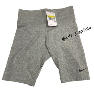 Size S Nike Biker Shorts Sportswear Classic Wns High Waisted 8"  DB3905-063 Gray